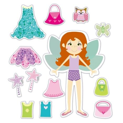 Joc educativ GALT cu puzzle magnetic, model Fairy Dress Up Set