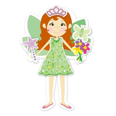 Joc educativ GALT cu puzzle magnetic, model Fairy Dress Up Set